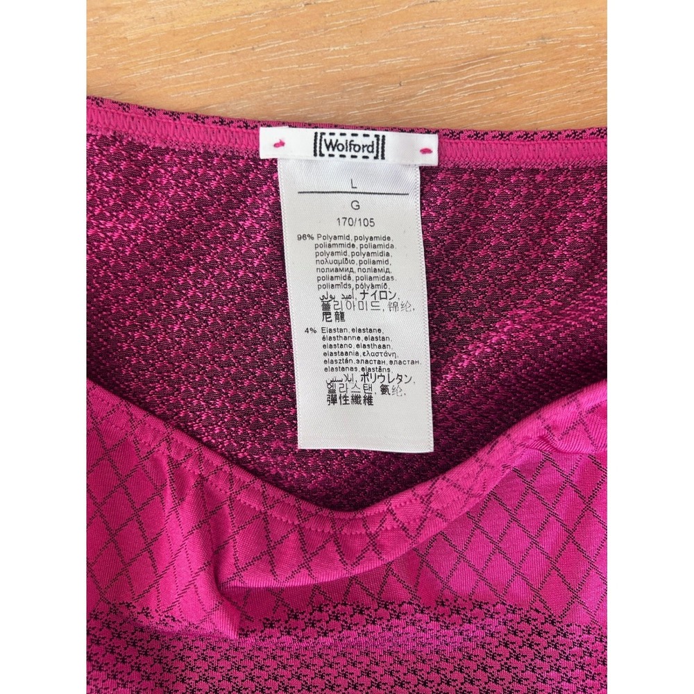 Wolford Seamless Geometric Diamond Knit Tank Top Sz L Pink Bodycon Tuckernuck - Picture 4 of 6